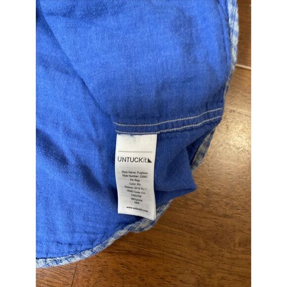 UNTUCKit Mens 3XL Shirt Pugliese Double Face Layer 100% Cotton Blue Gray Plaid - Picture 7 of 9